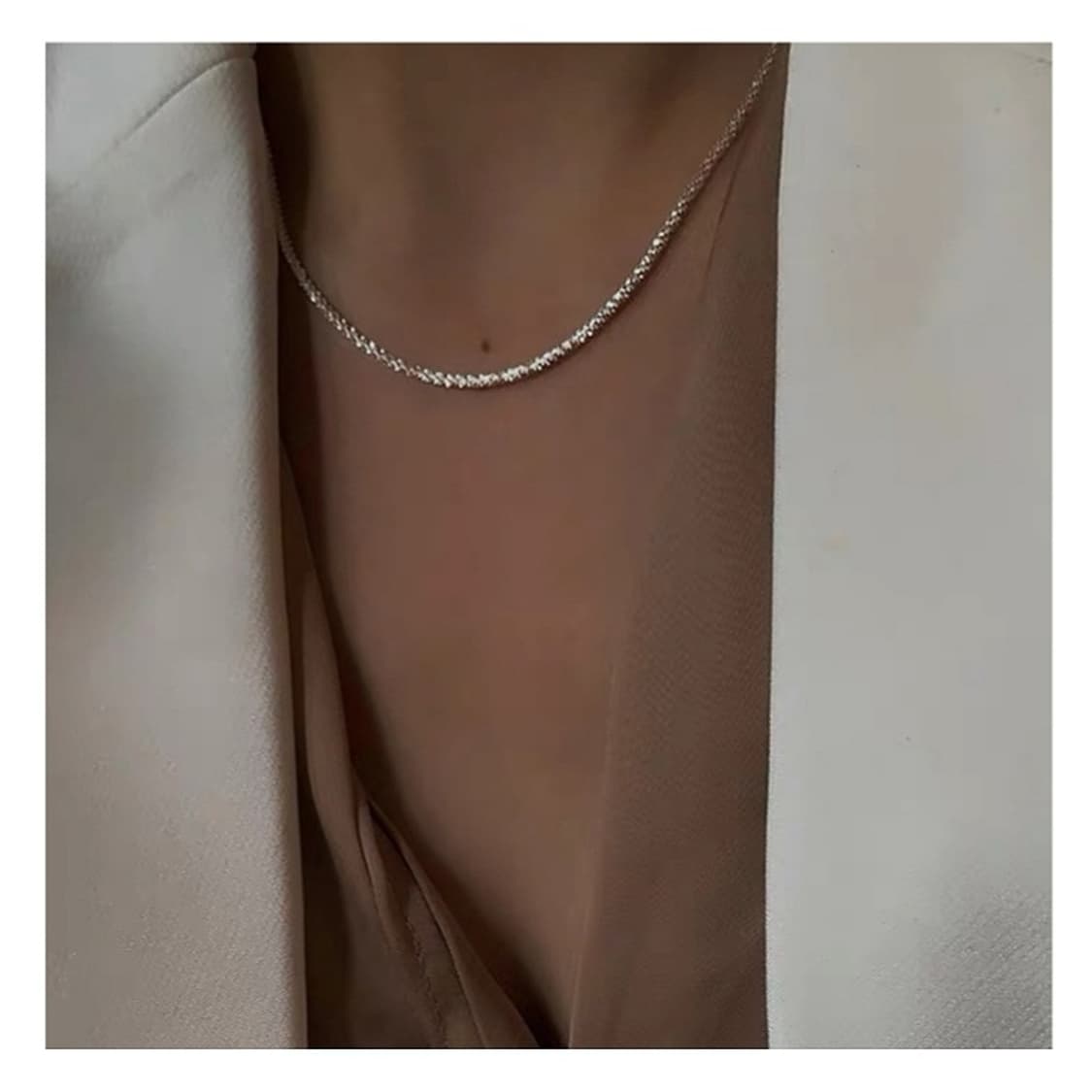 UNISEX_실버925 고퀄리티 스파클링 체인 김고은 목걸이 상품이미지6