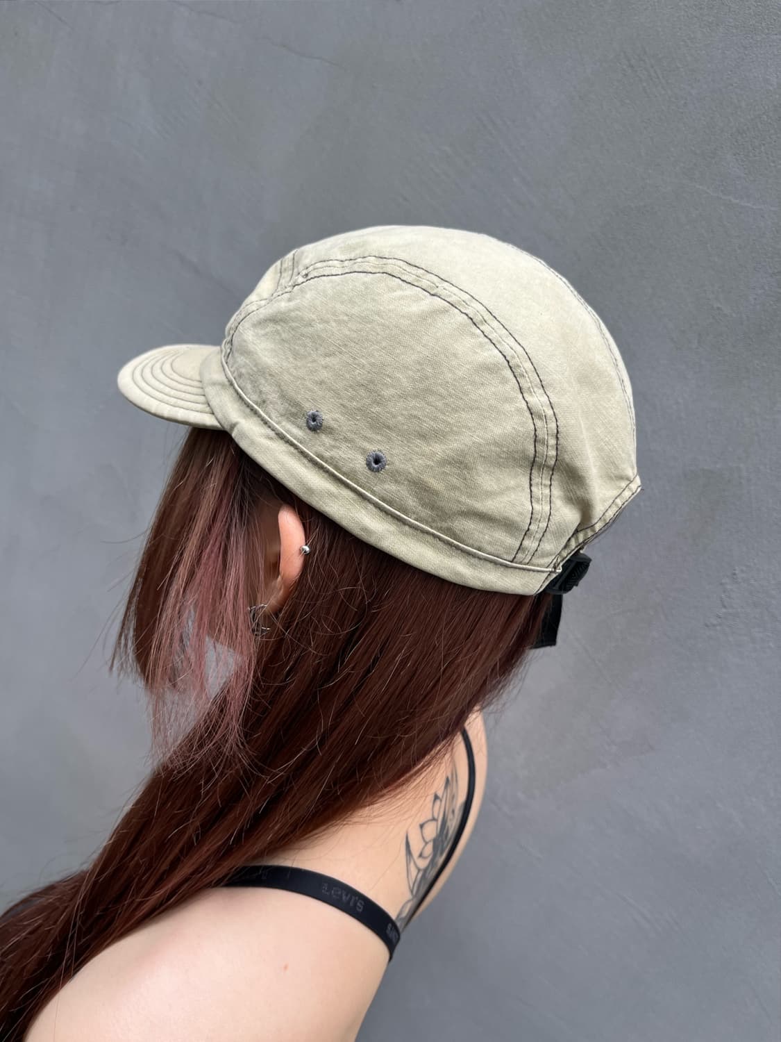 네이버후드 베이지 캠프캡 상품이미지7