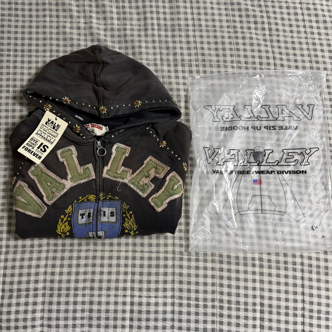 (M) Vale forever GEM ZIP UP 후드집업 블랙 상품이미지6
