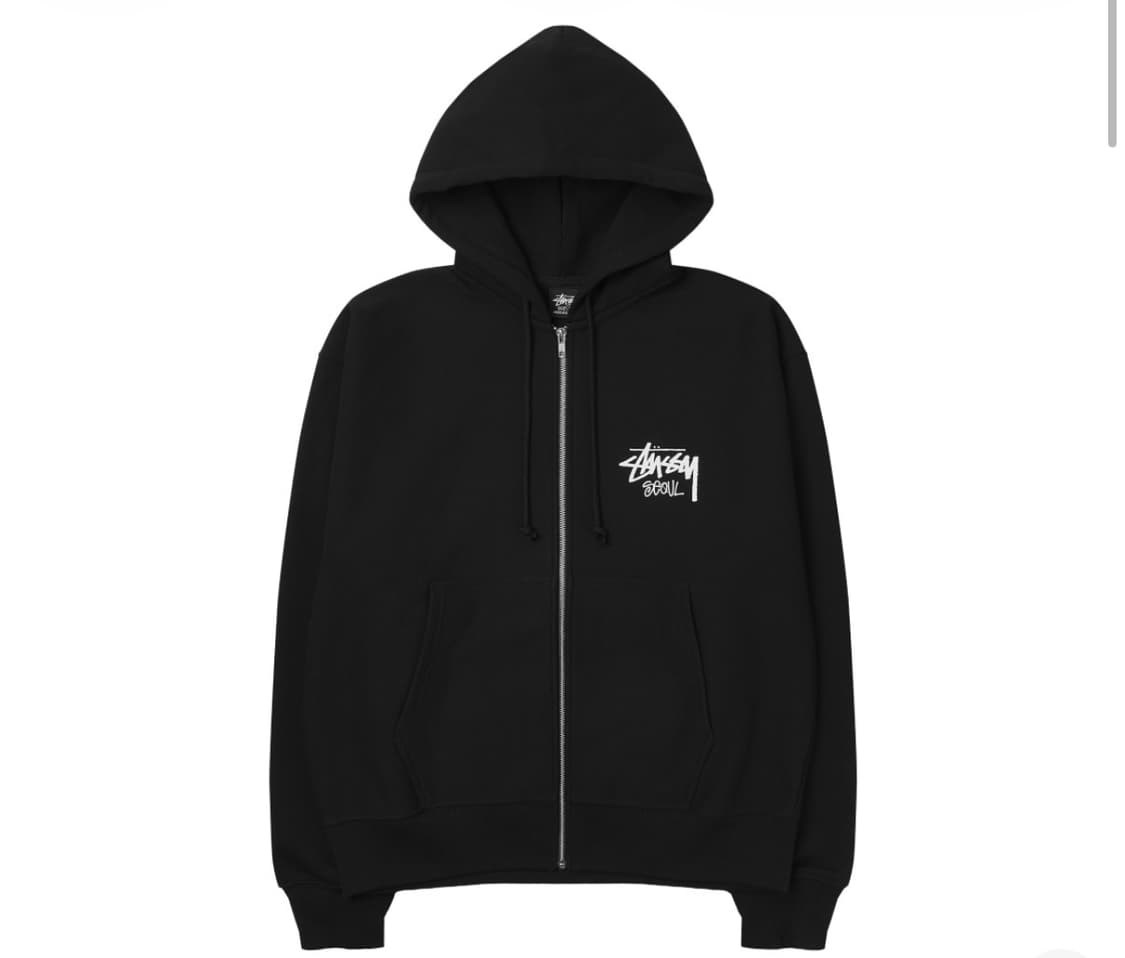 [m] 스투시 스탁 서울 후드 집업 블랙 상품이미지1