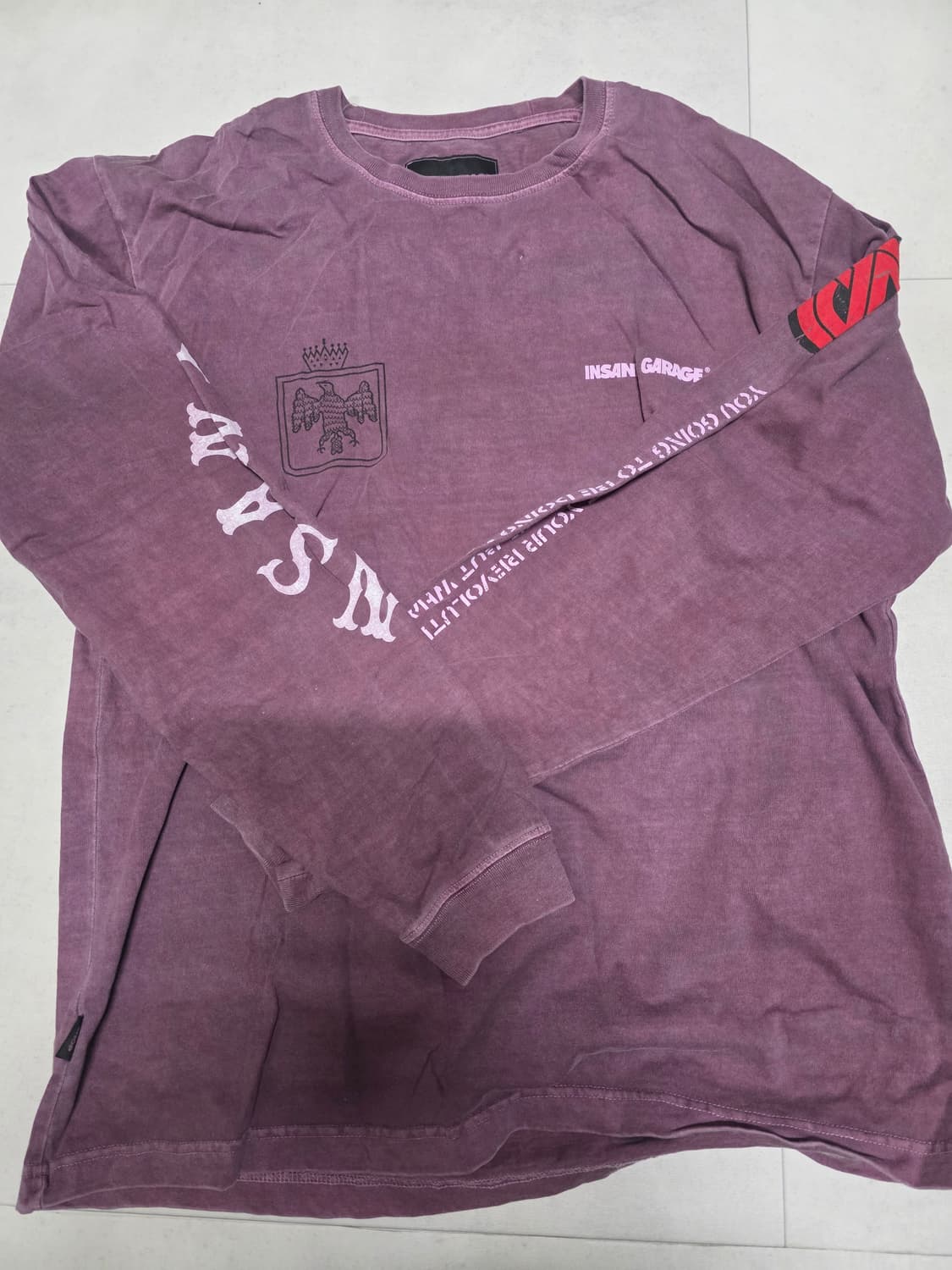 인세인개러지 롱슬리브 긴팔티 1사이즈 상품이미지1