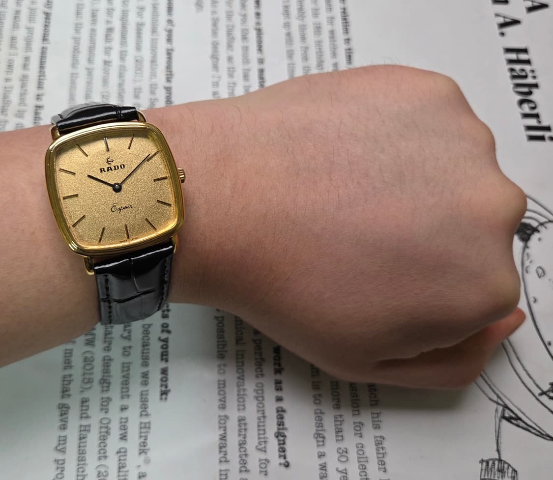 빈티지 라도 에스쁘와(Espoir) 사각탱크 금바리판 수동 메커니컬 
 상품이미지7