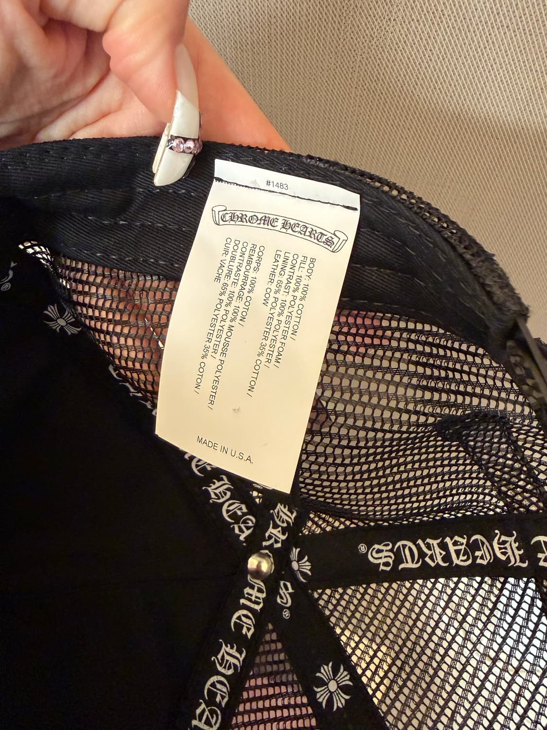 크롬하츠 트리플크로스 카모 레더 트러커캡 상품이미지4