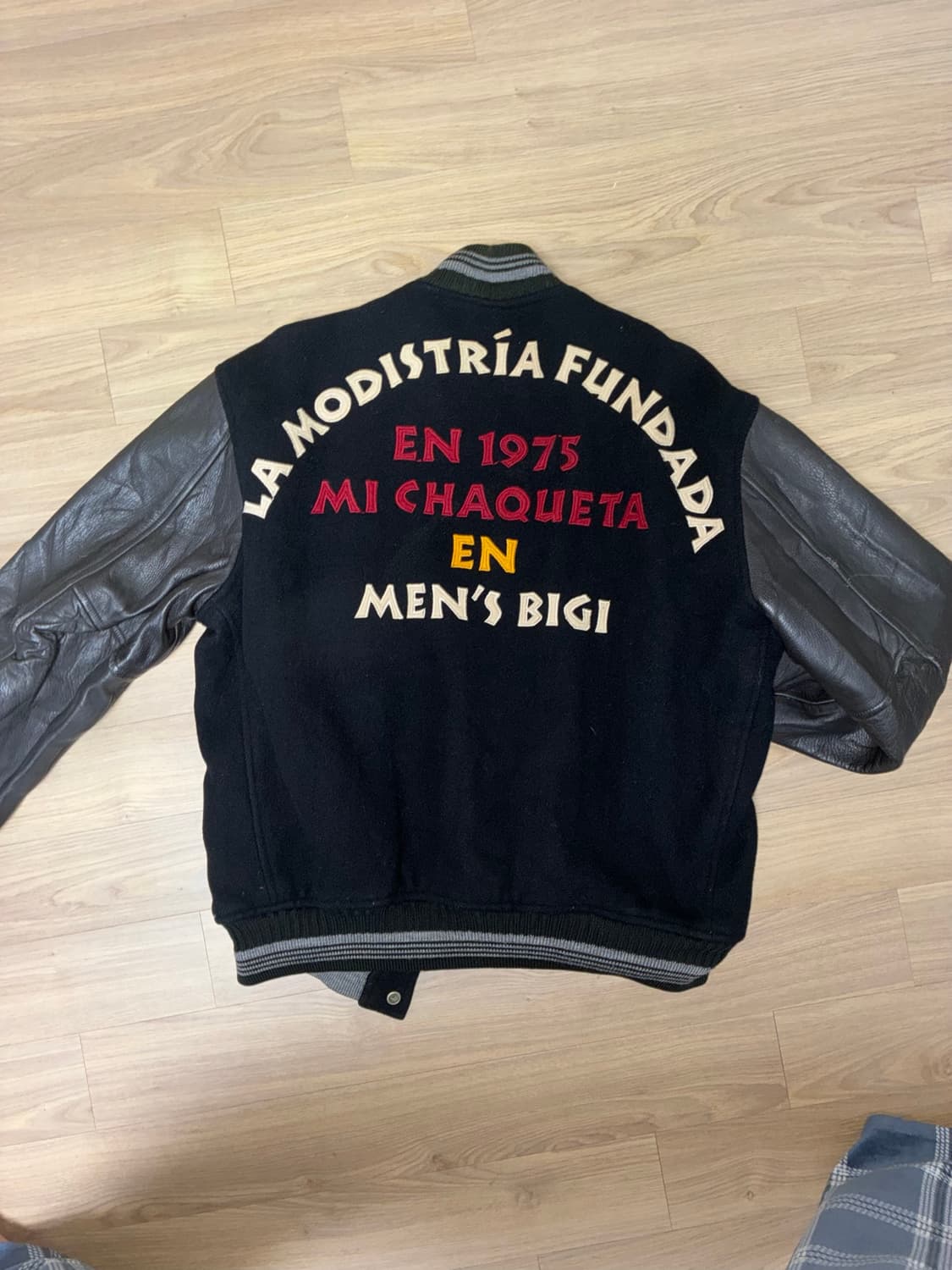 MEN’S BIGI 90s 울/가죽 바시티 자켓 상품이미지1