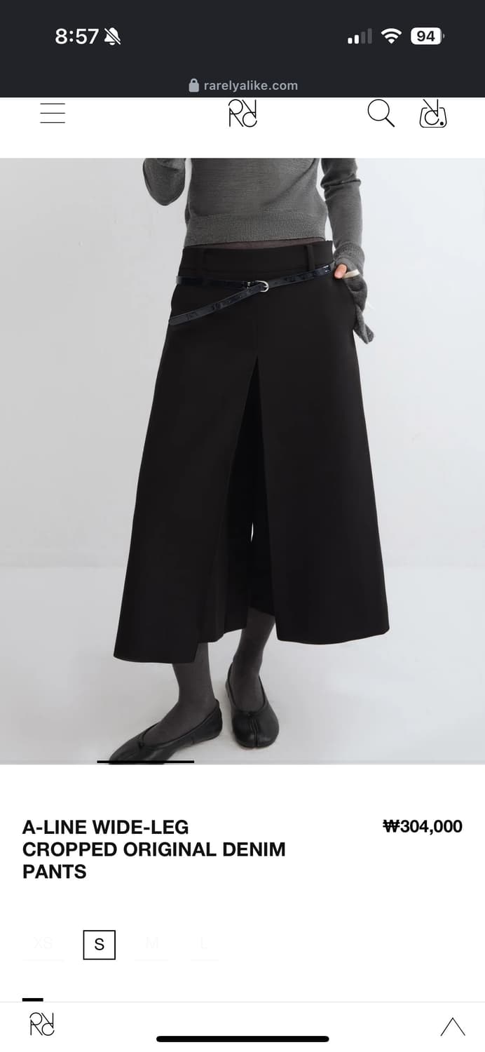 Rerelyalike 리얼얼라이크 A-LINE WIDE-LEG CROPP 상품이미지6