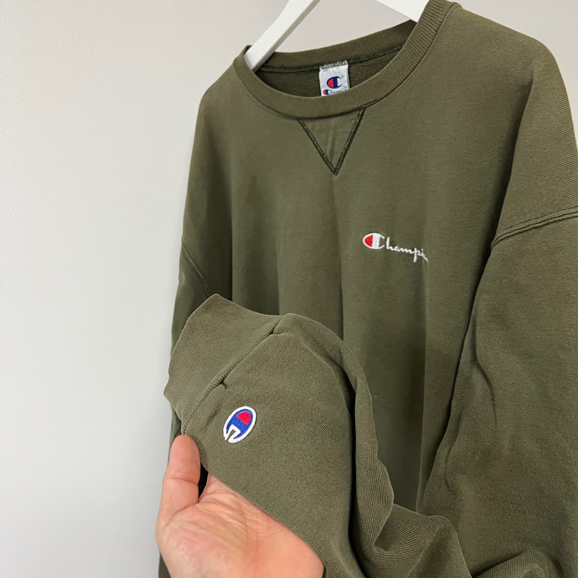 챔피온 90s USA 빈티지 스웻 맨투맨 카키 상품이미지9