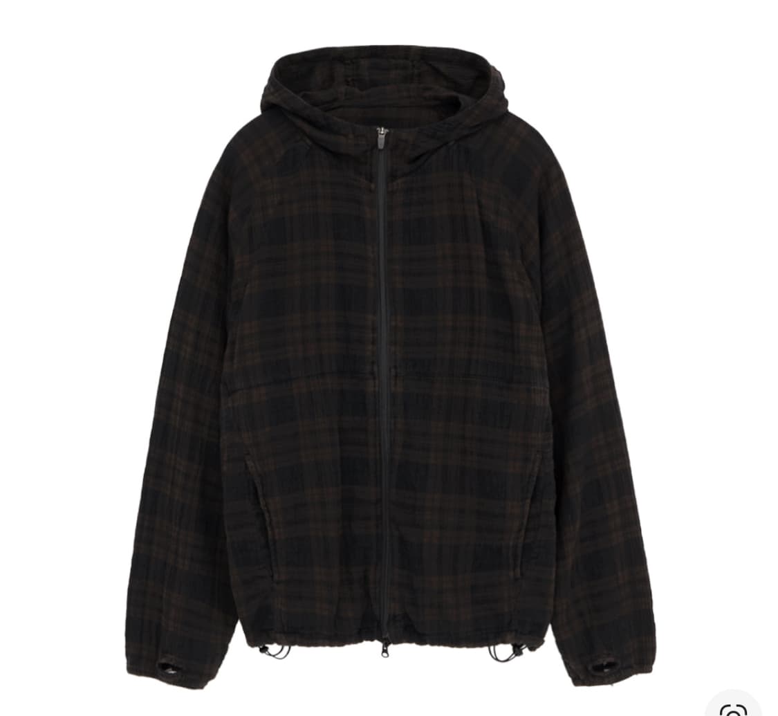 3사이즈 새상품]폴리테루 휴먼인덱스 체크 후디 파카 브라운 3사이즈 상품이미지1