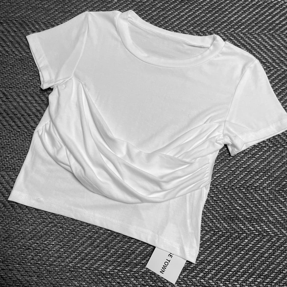 빈티지 우먼스 드레이프 디테일 반팔 티셔츠y 5331 상품이미지3