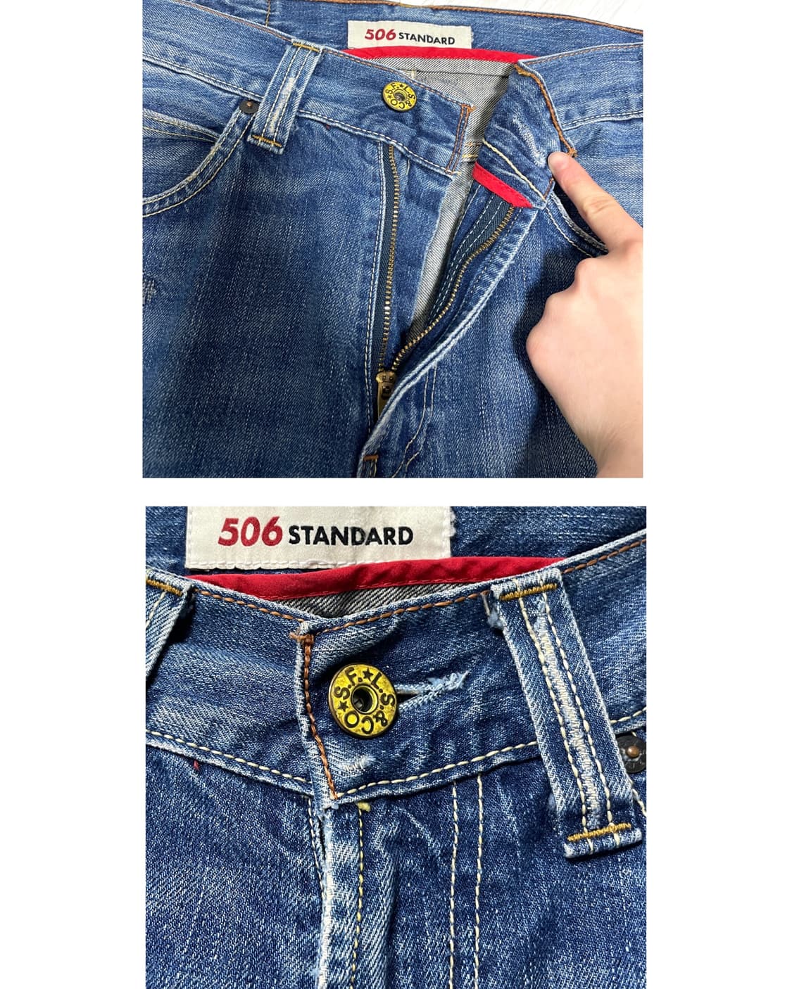 리바이스 506 패치워크 스탠다드 일자핏 데님팬츠 청바지 30 _ 중청 상품이미지8