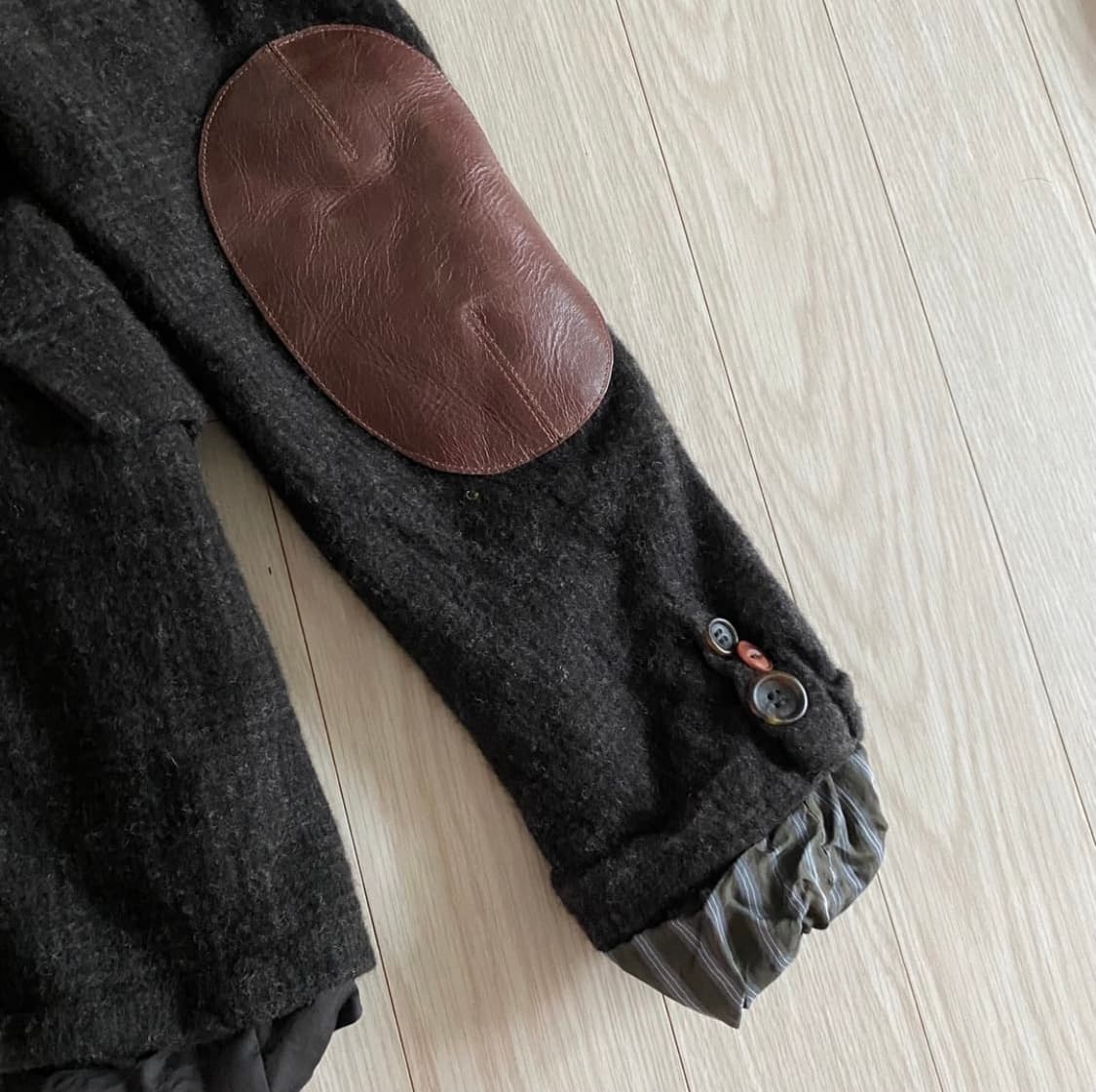 준야와타나베 축융 울 패치워크 자켓 상품이미지5