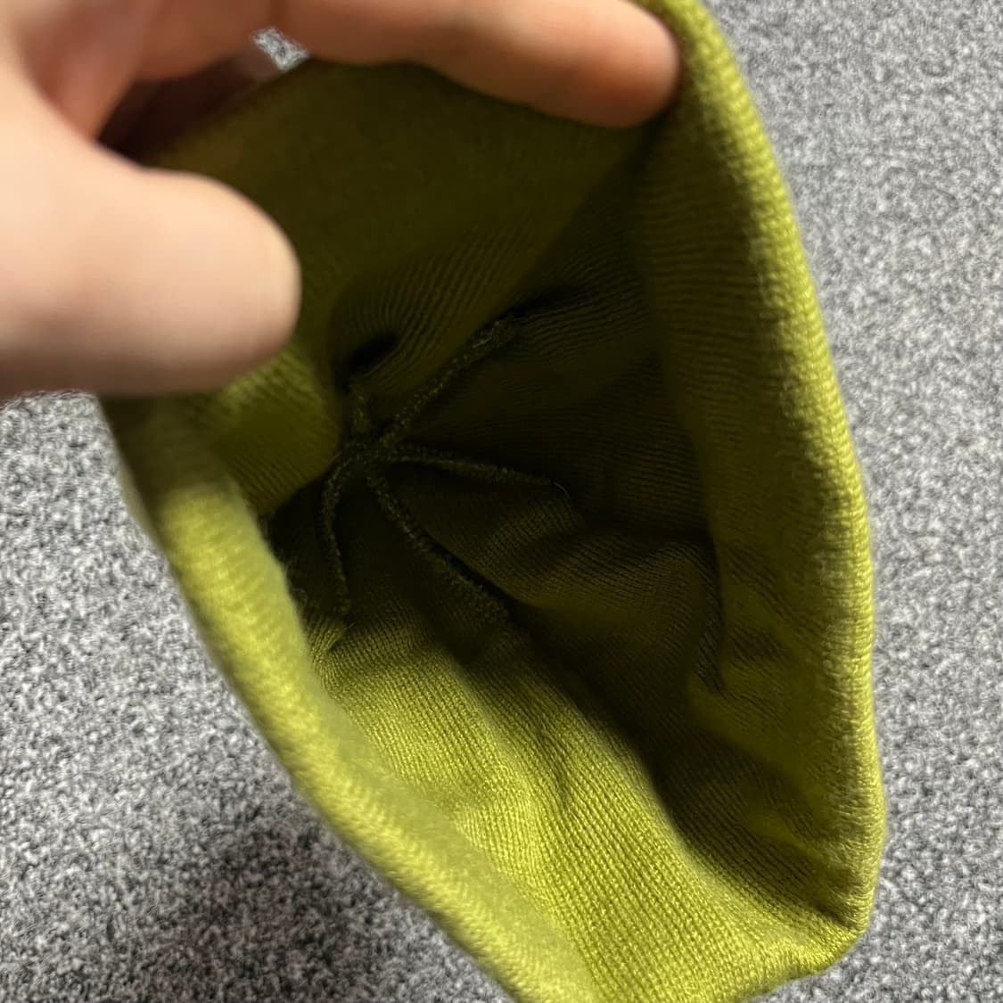 빈티지 올리브색 패턴 비니 상품이미지3