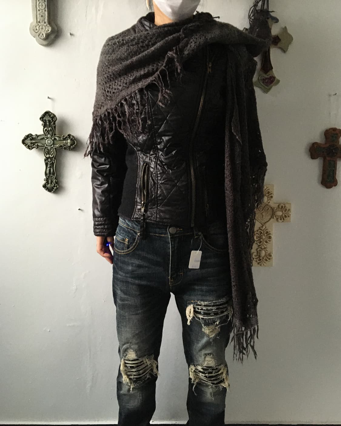 Fringe net cape 상품이미지5