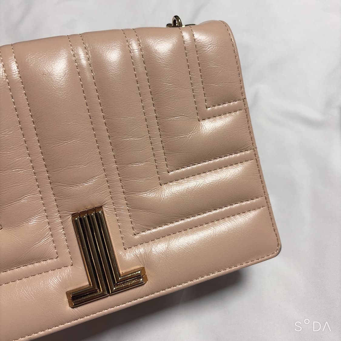 LANVIN 랑방 퀄팅 체인 크로스백 핑크베이지 상품이미지4