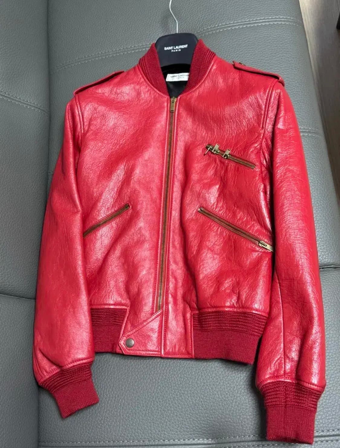 생로랑 램스킨 싱글 레더(라이더, 가죽) 자켓 상품이미지1