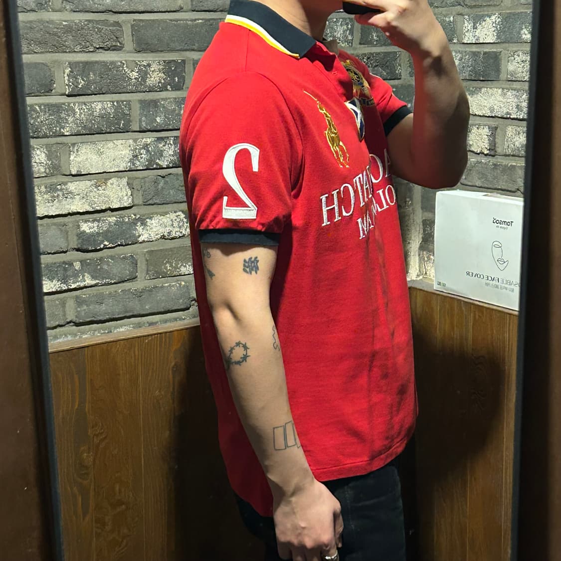 L) 폴로 랄프로렌 블랙와치 골드 빅포니 반팔 카라티 상품이미지10