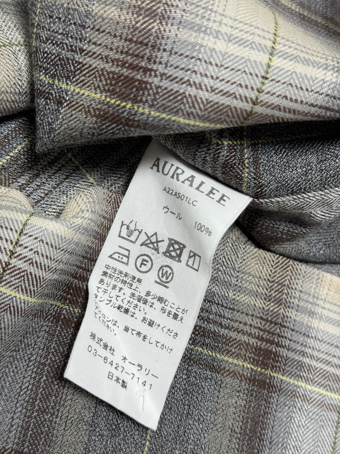 오라리 AURALEE 22AW 울 체크 셔츠 5사이즈 상품이미지9