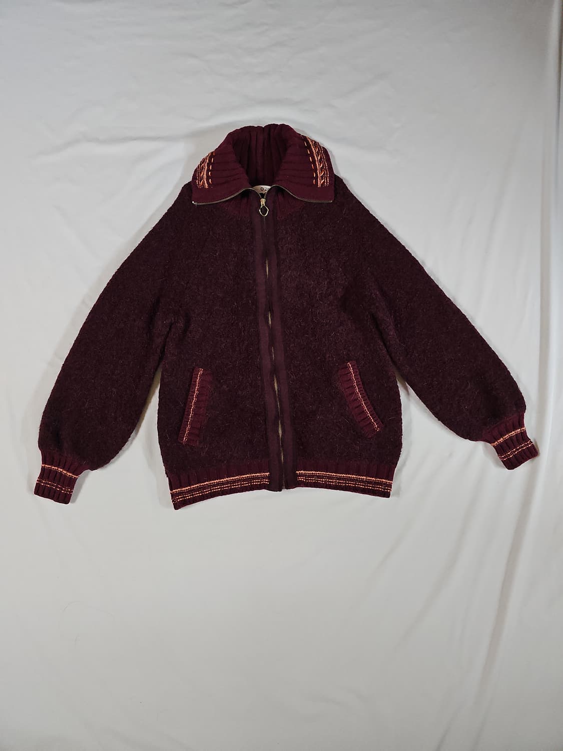 정가55만원대) 오즈세컨 보헤니안 에스닉 자수 스티치 모헤어 집업 가디건 상품이미지1