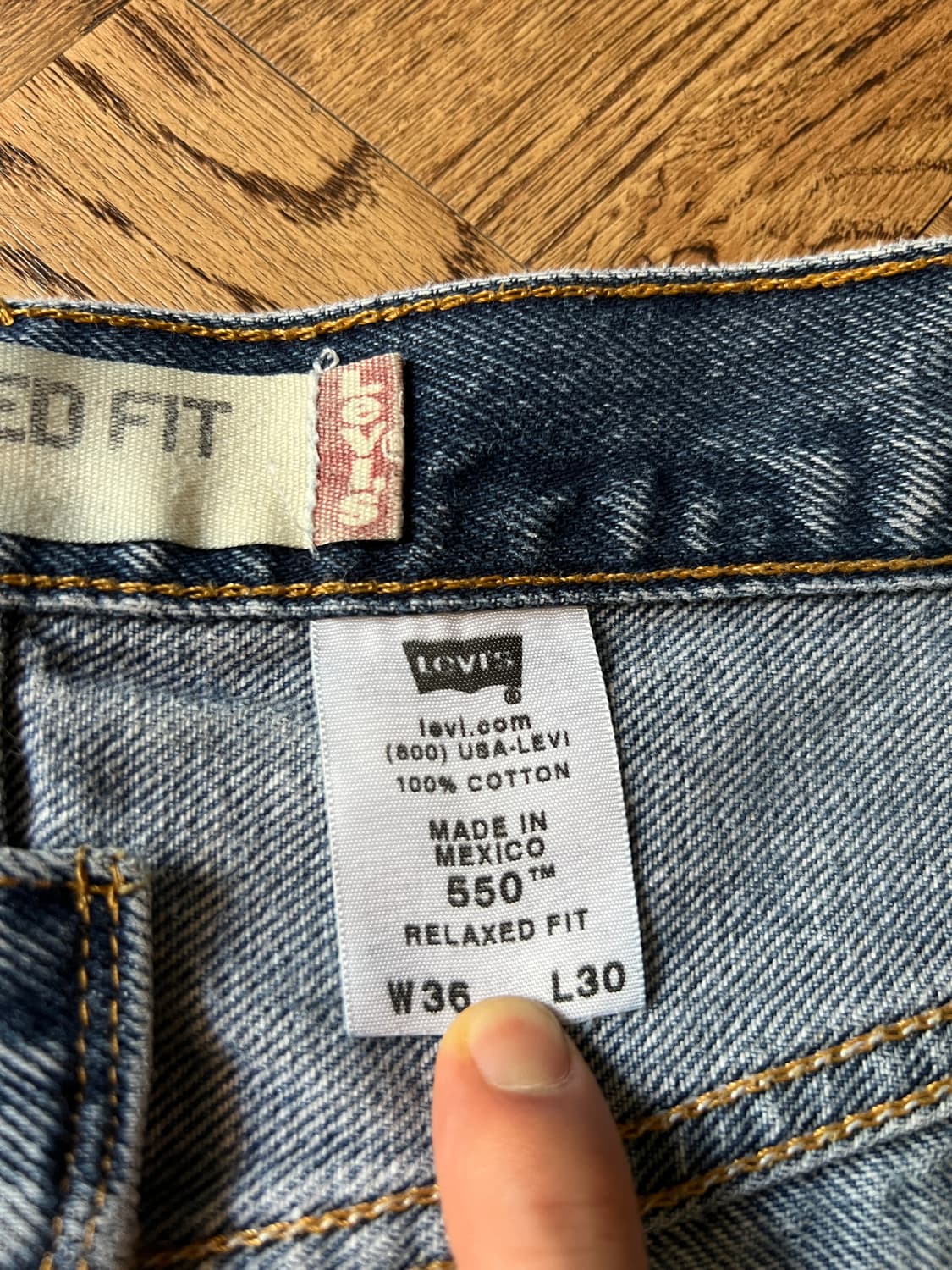 [36]00's 리바이스 USA 550 맥시코제 빈티지 워싱 데님 팬츠 상품이미지7