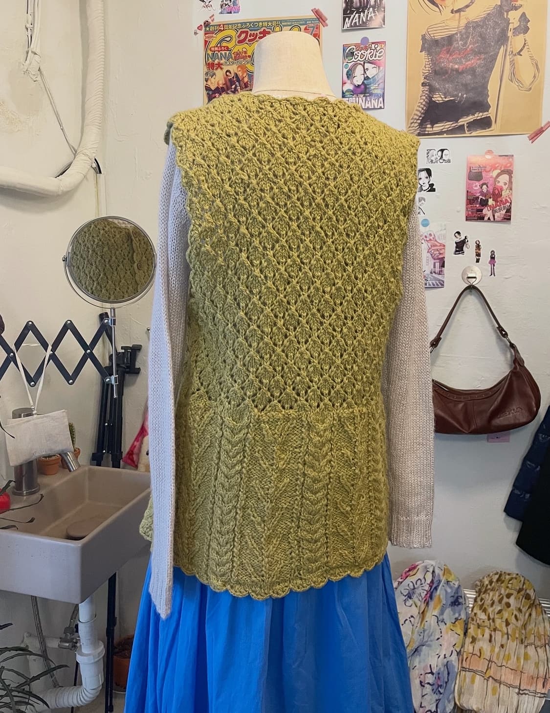 올리브 케이블 니트 베스트 [무배] 상품이미지4