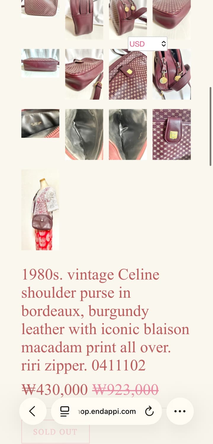 80s OLD CELINE mini cross bag 80년대 올드 셀린 상품이미지10
