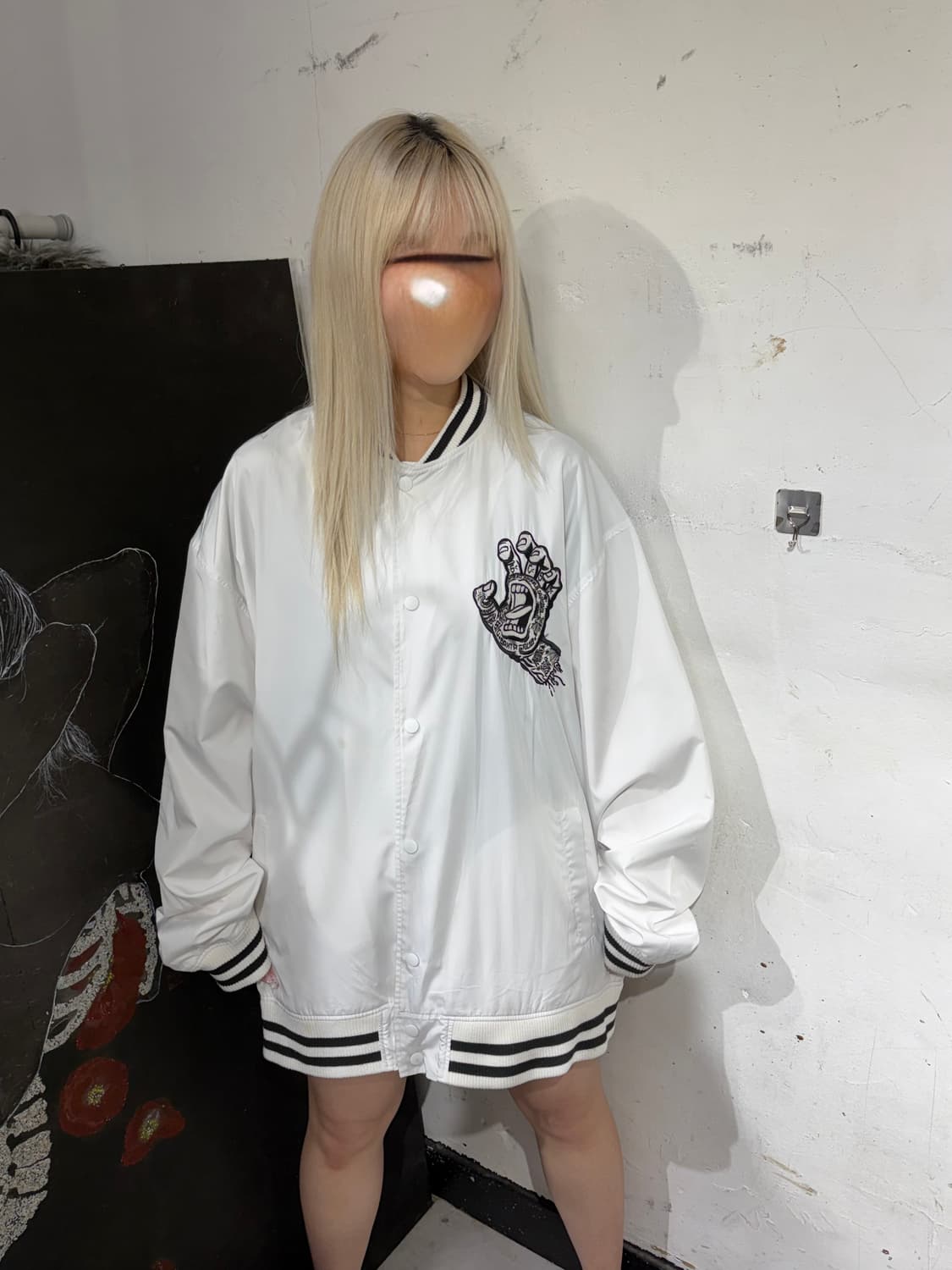 산타크루즈 화이트 오버핏 스카쟌 올드스쿨 스카잔 상품이미지7