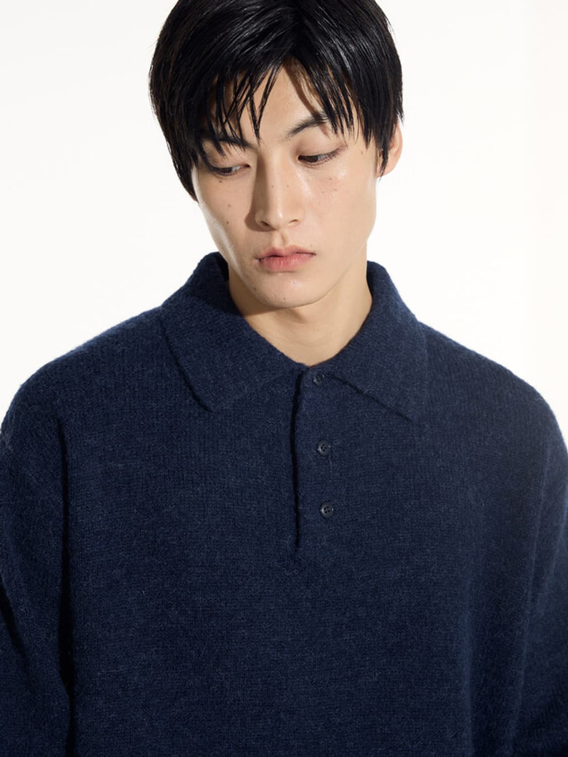 시에클 알파카 폴로 니트 네이비 XL 새상품 판매 정가 16.9만  상품이미지9