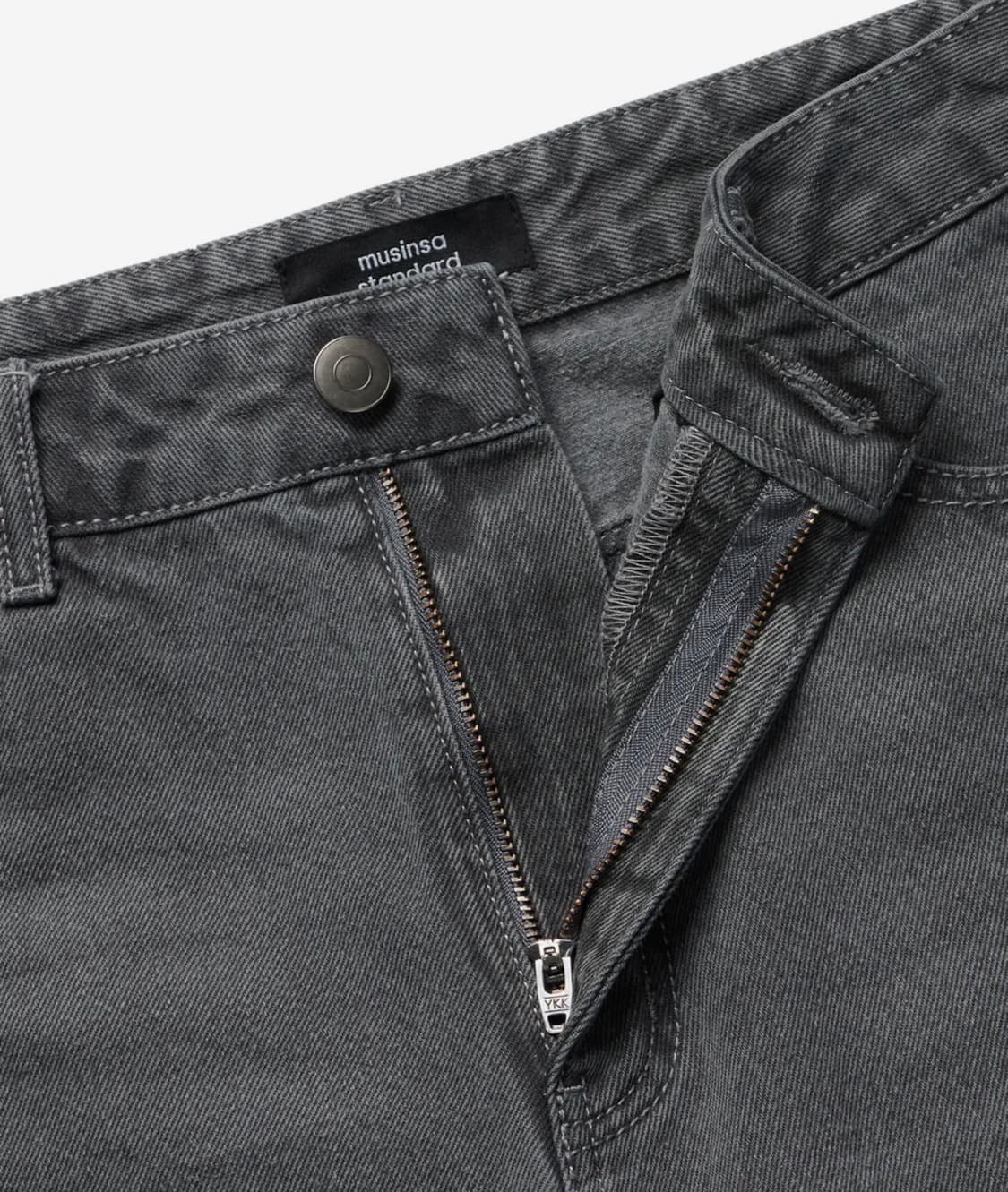 무신사 스탠다드 우먼 와이드 데님 팬츠 청바지 그레이 상품이미지3