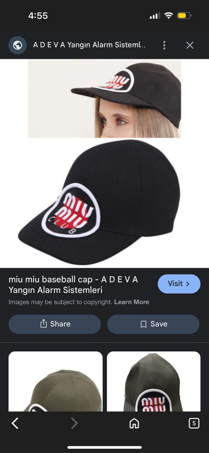 미우미우 클럽 볼캡 블랙 S 상품이미지6