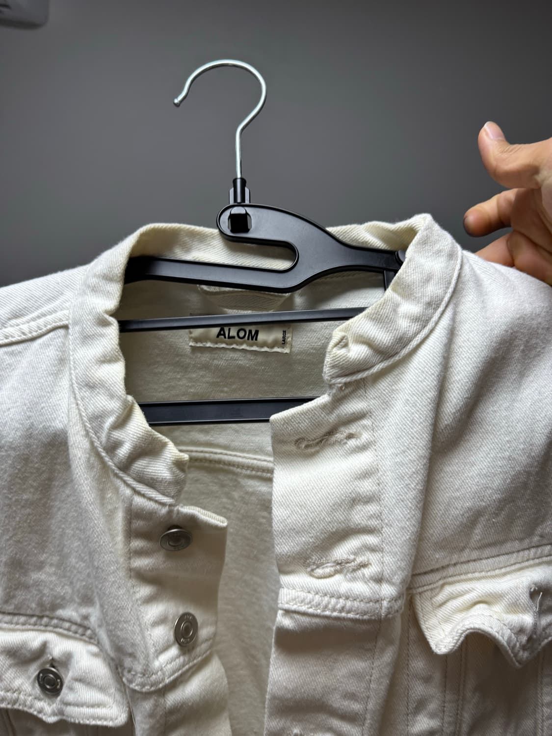 [L] 차이나카라 화이트데님 자킷 상품이미지5