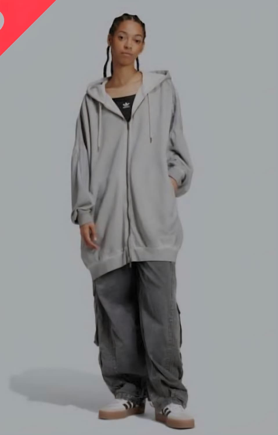 아디다스 adilenium2 워시드 오버사이즈 풀 집업 상품이미지2