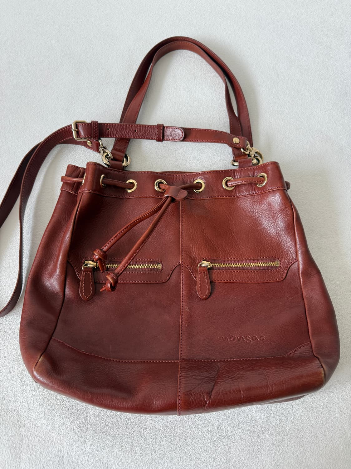 몽삭(monsac) 레더 토트백(크로스 가능) 상품이미지2