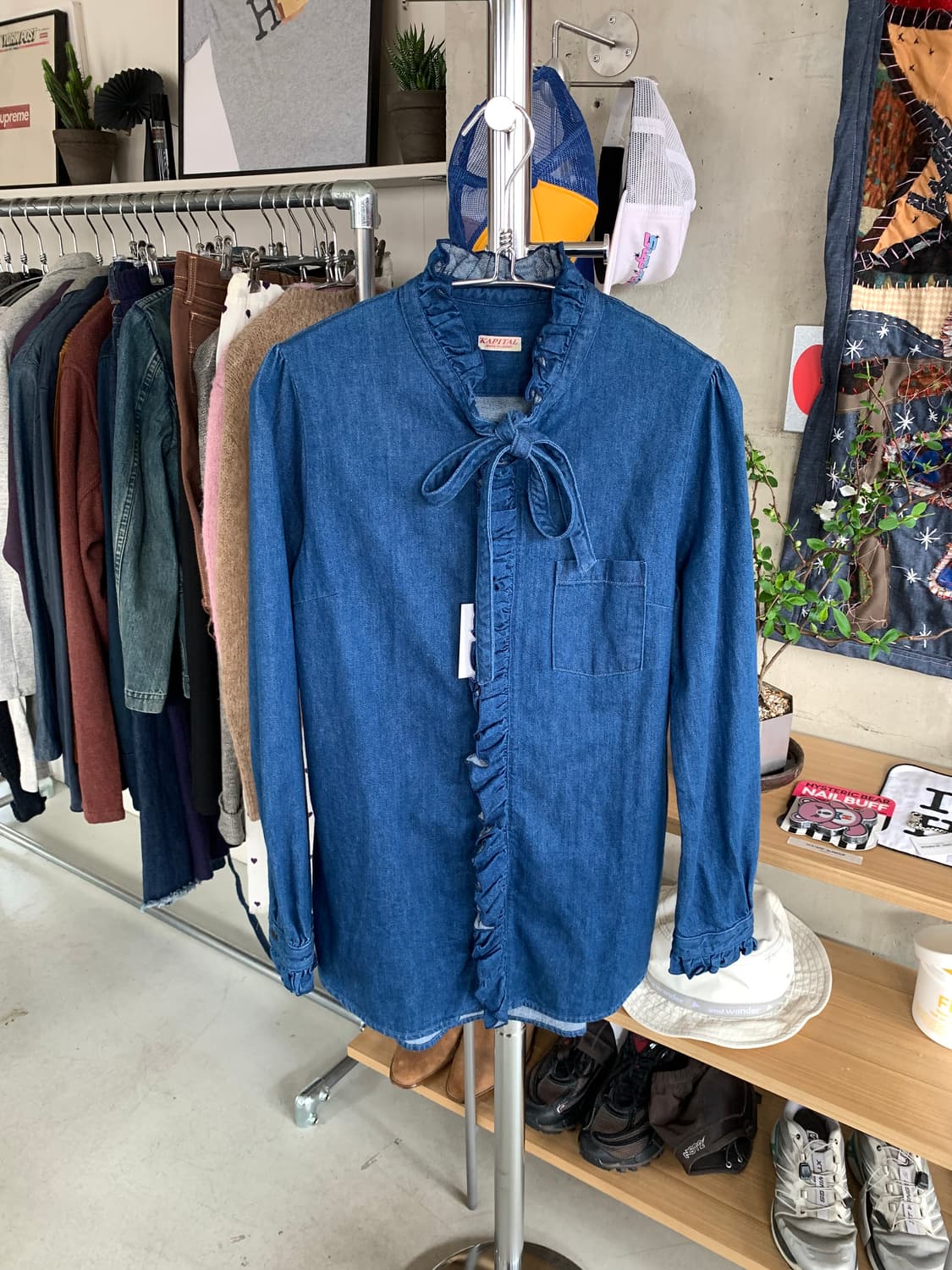 Kapital 캐피탈 레이스 인디고 셔츠 상품이미지1