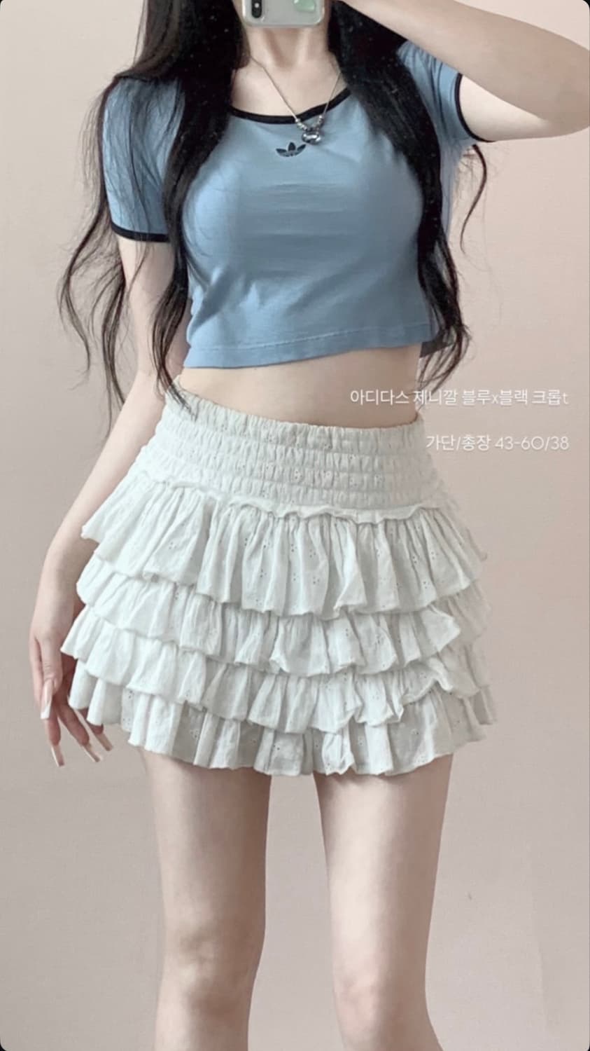 오월빈티지 아디다스 제니깔 블루x블랙 크롭티셔츠 상품이미지4