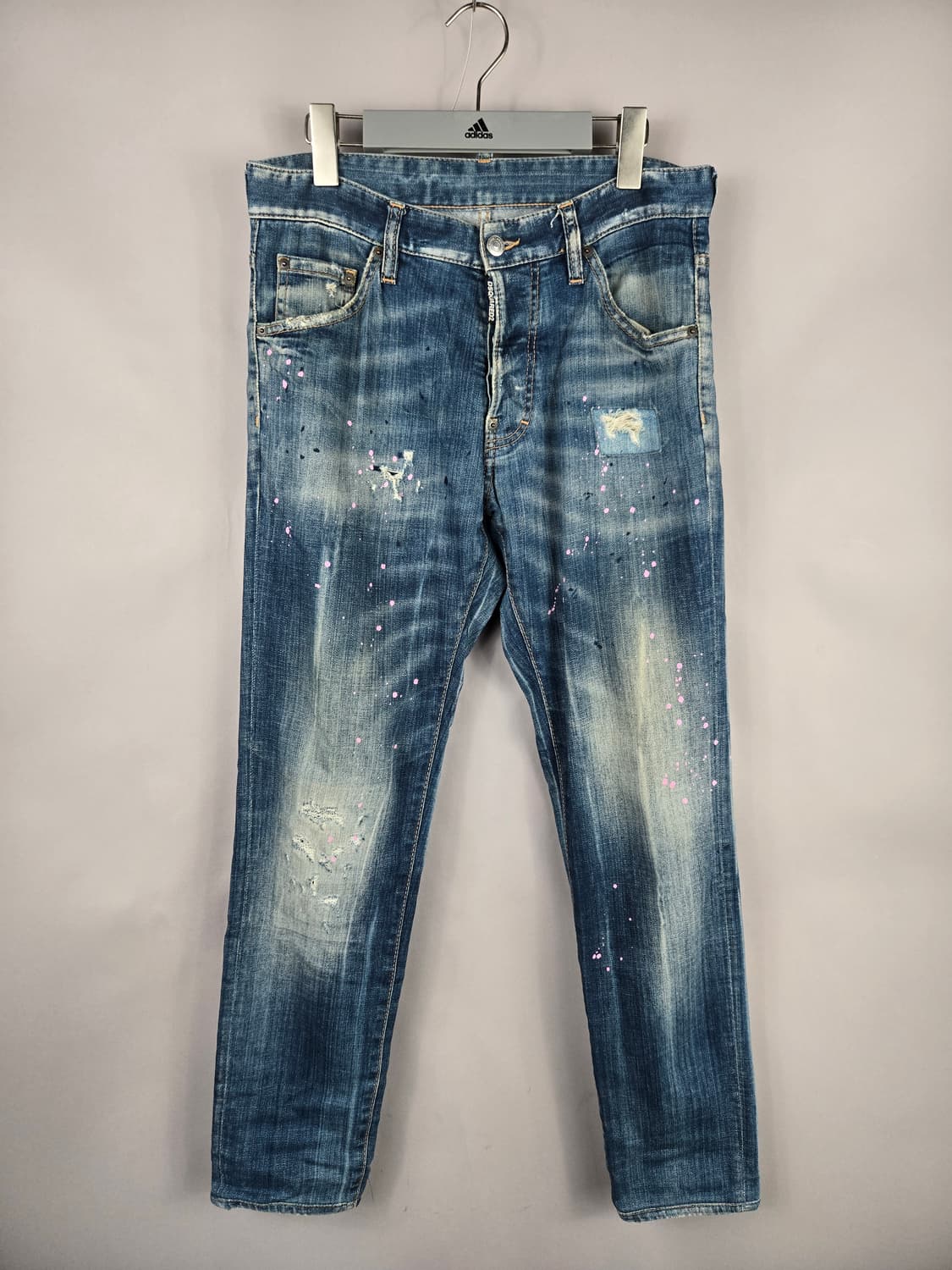 [무료배송]디스퀘어드2 남성 44 핑크 페인팅 메탈로고 쿨가이진 청바지 상품이미지1