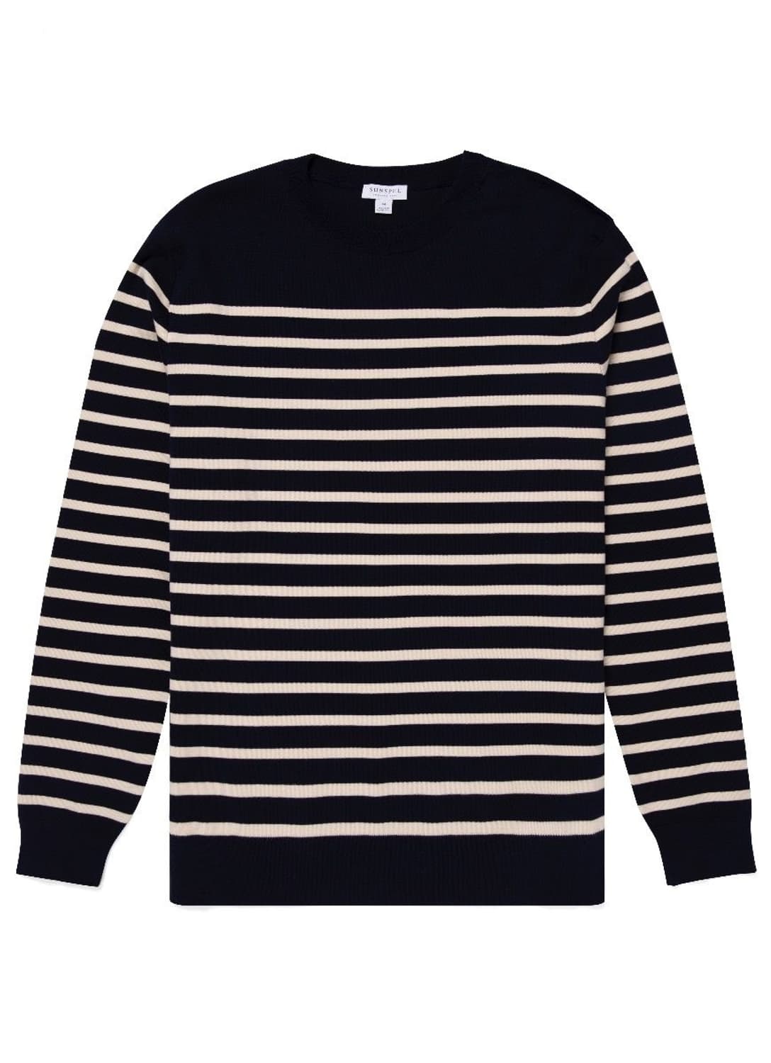 선스펠 네이비 스트라이프 코튼 니트 M사이즈 Sunspel 상품이미지1