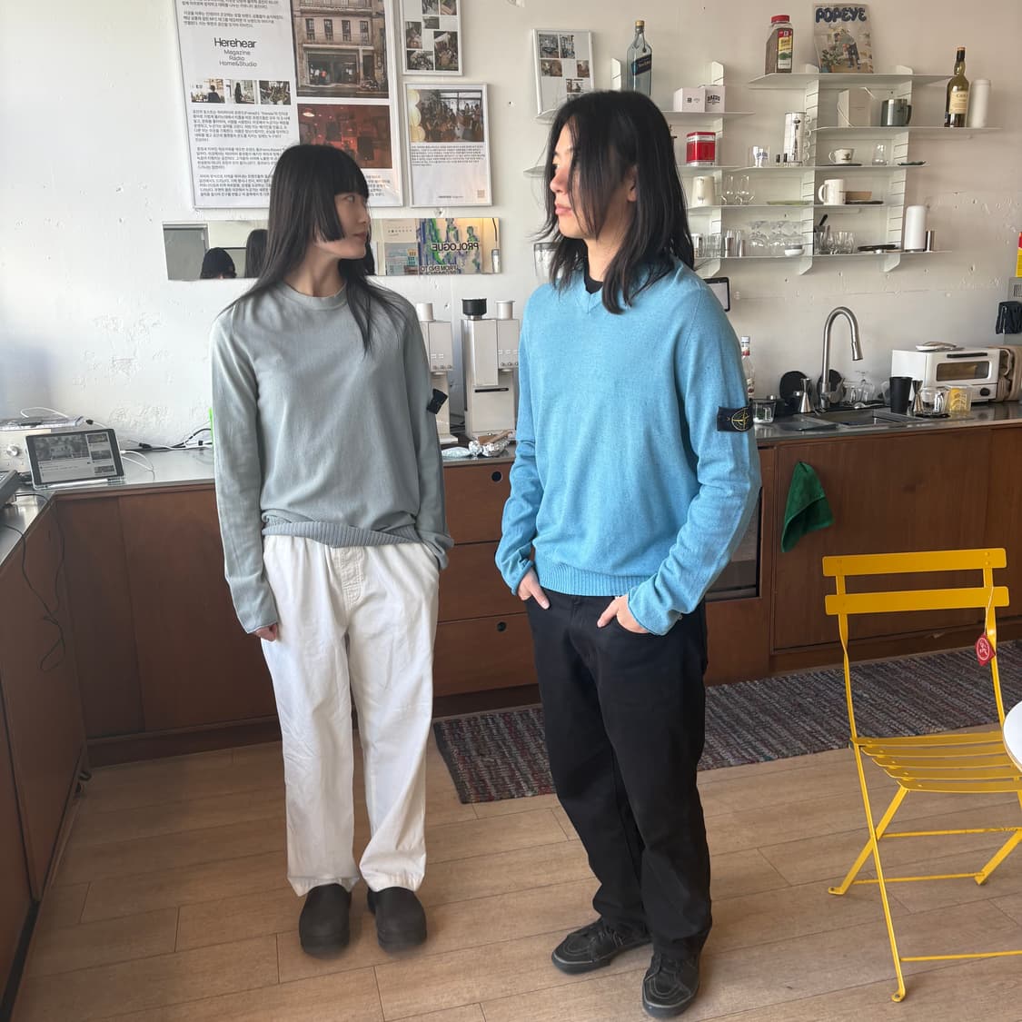 스톤아일랜드 라이트 그레이 라운드 넥 니트 상품이미지3