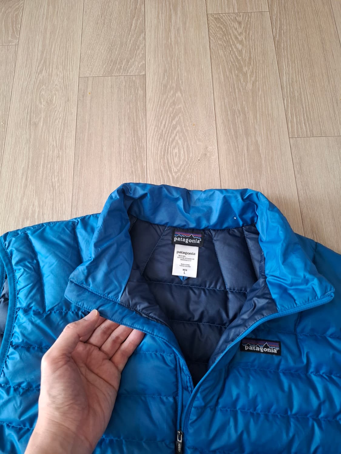 L 파타고니아 다운 스웨터 패딩 베스트 블루 상품이미지3