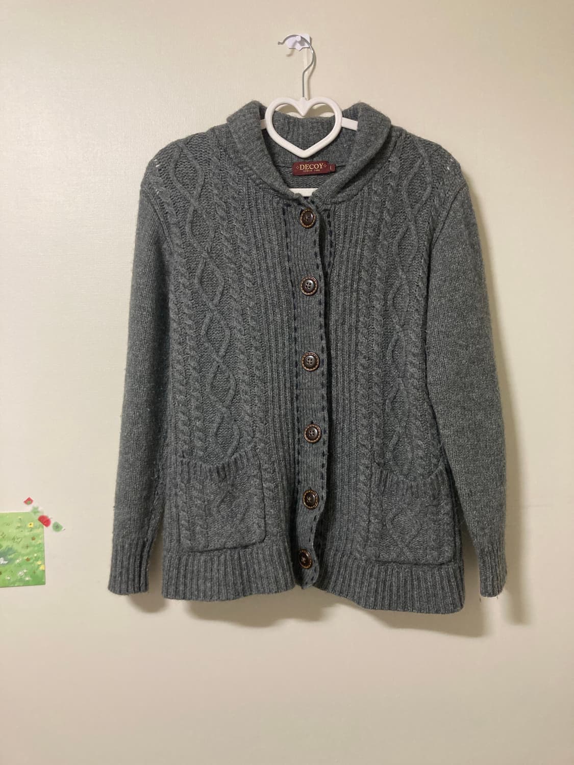 스티치 그레이 가디건 상품이미지1