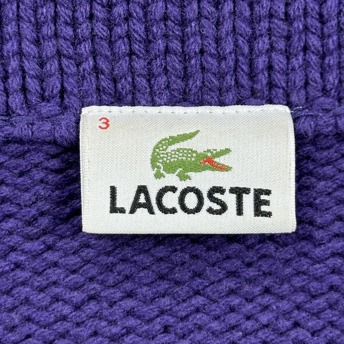 라코스테 클래식 숄카라 니트 가디건 퍼플 M 상품이미지5