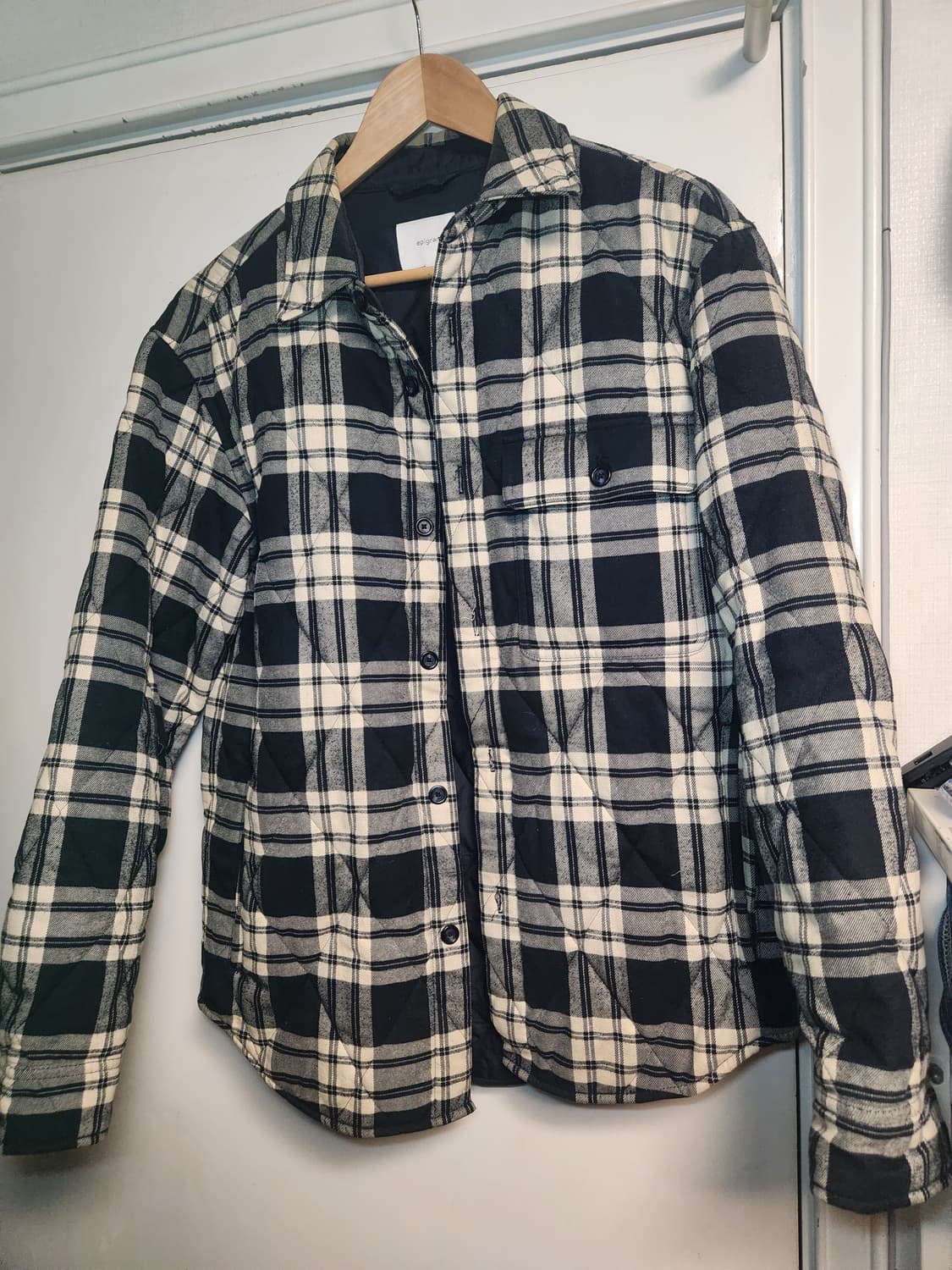 에피그램 체크 퀼팅 셔츠 자켓 M 상품이미지1