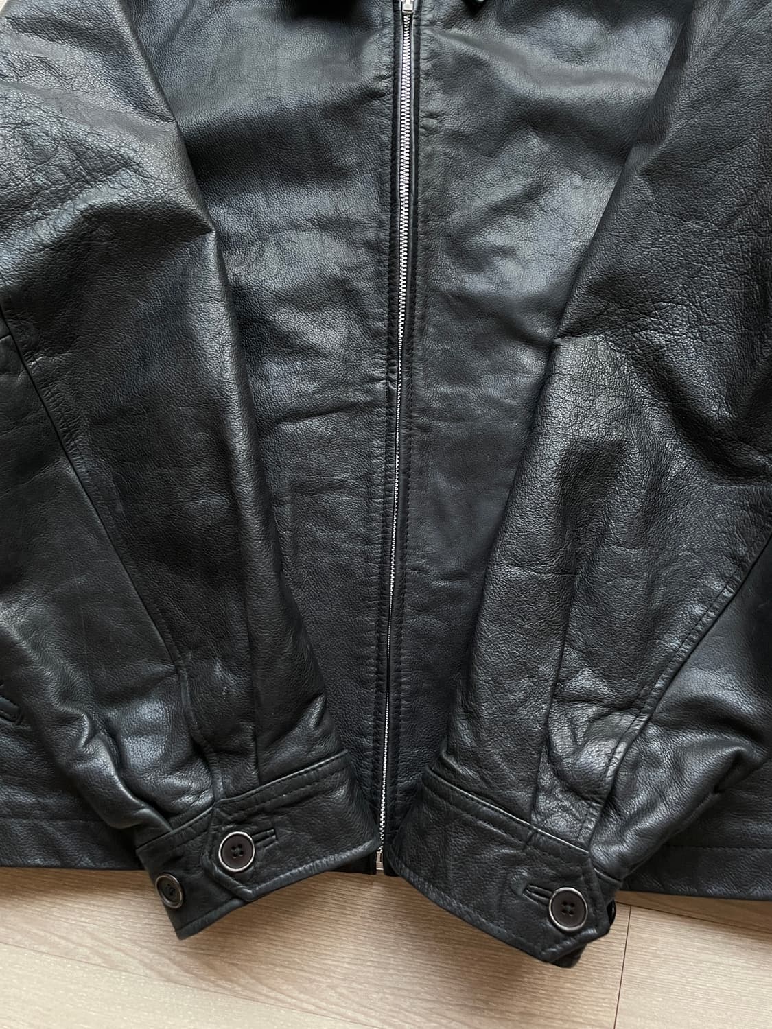 90s 올드갭 레더 자켓 블랙 상품이미지5