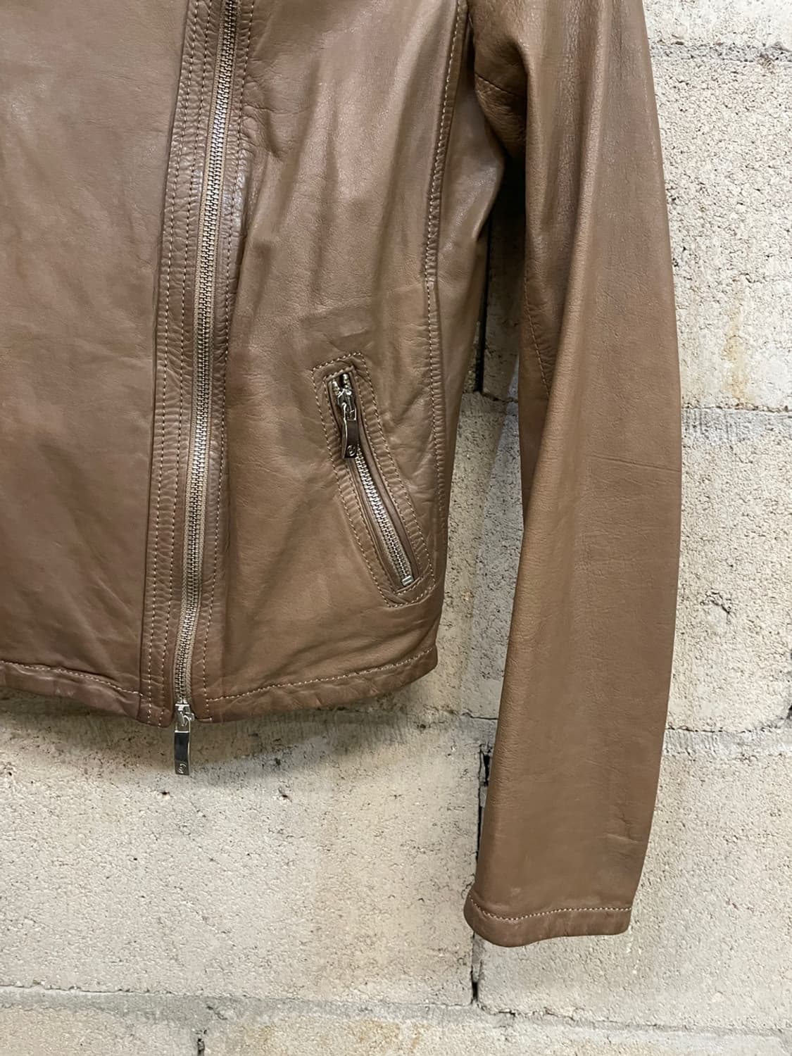 아르마니 진스 바이커 레더 자켓 상품이미지3