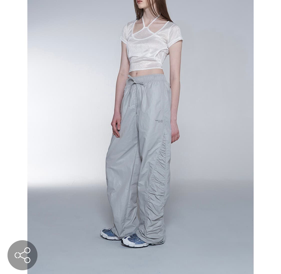 셋업이엑스이 사이드 셔링 패널 팬츠 라이트 그레이 상품이미지1