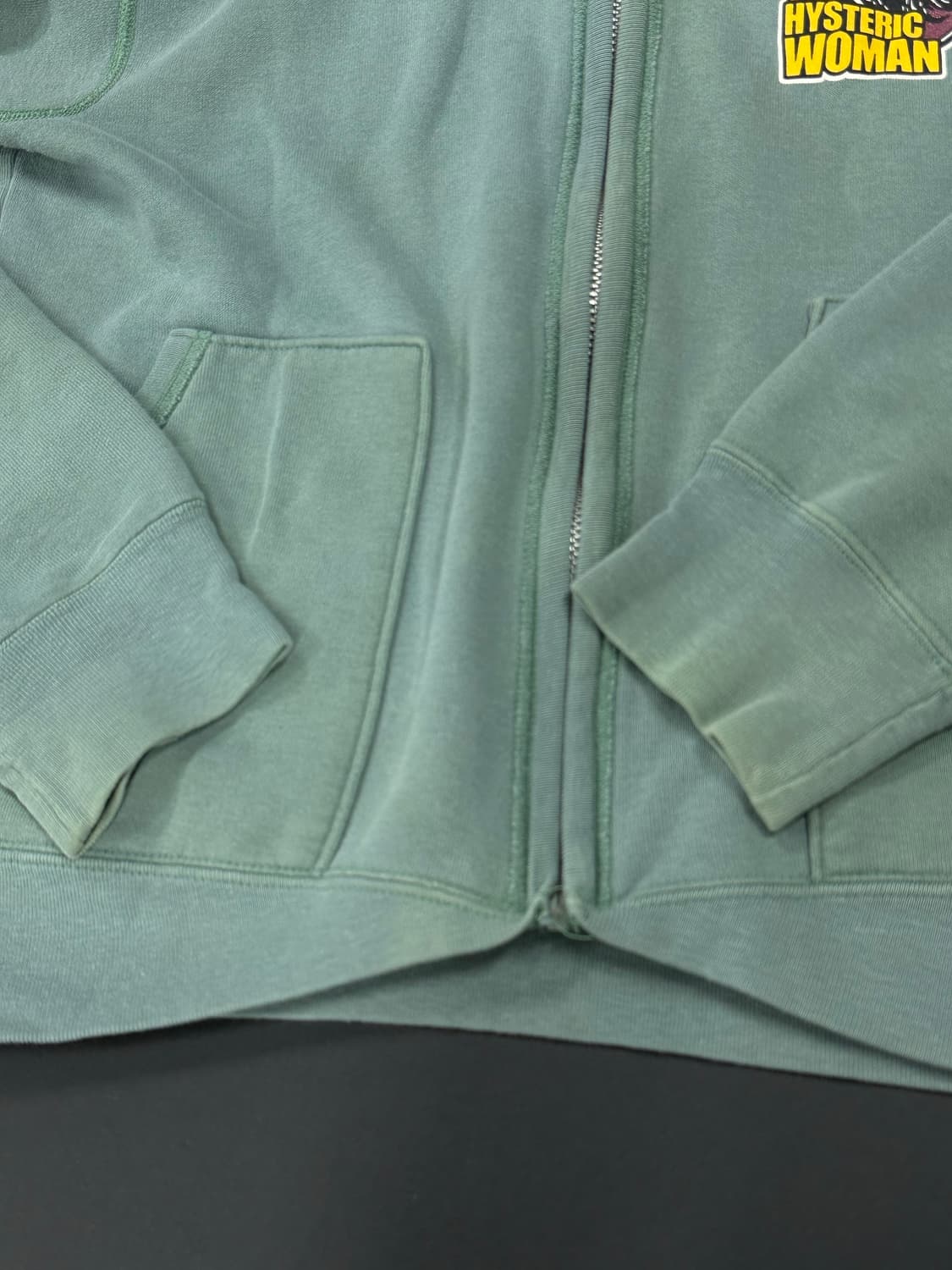 히스테릭 글래머 히스걸 프린팅 민트그린 후드 집업 상품이미지5