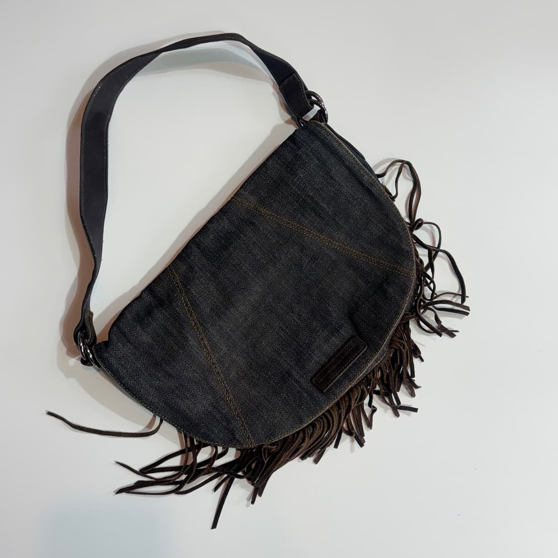 빈티지 데님 프링지 숄더백 상품이미지2