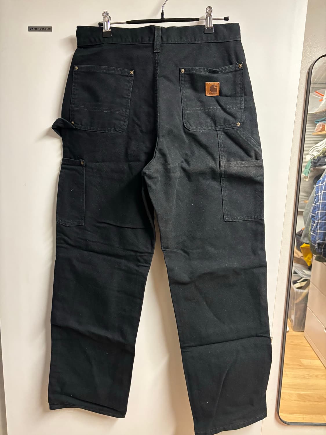 [30X30] 칼하트 더블니 워크팬츠 블랙 상품이미지2