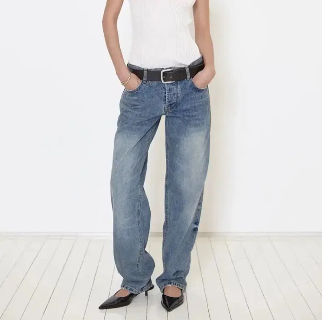 이안조 로우라이즈 washed 90s straight denim 상품이미지1