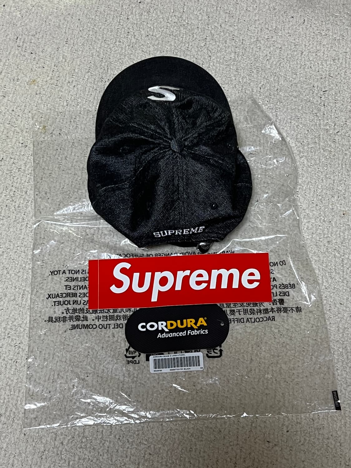 슈프림 코듀라 데님 S 로고 6-패널 블랙 - 25SS 상품이미지4