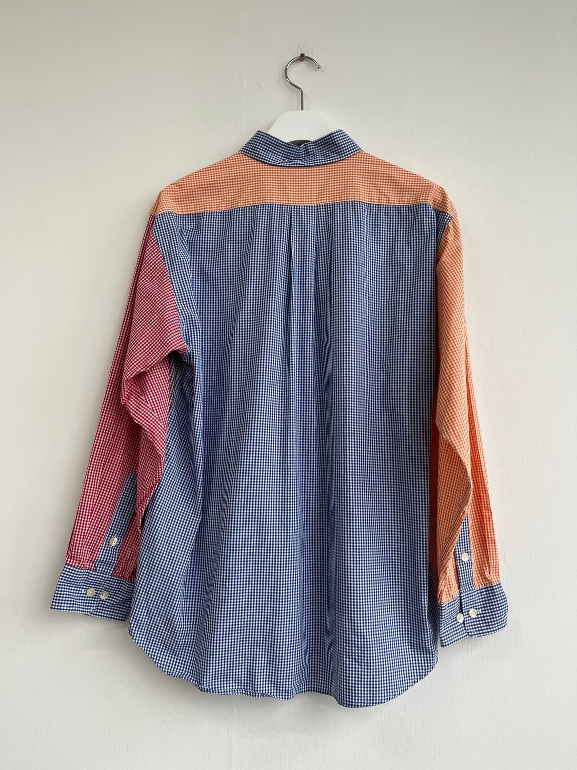 스마일 배색 깅엄 체크 셔츠 상품이미지4