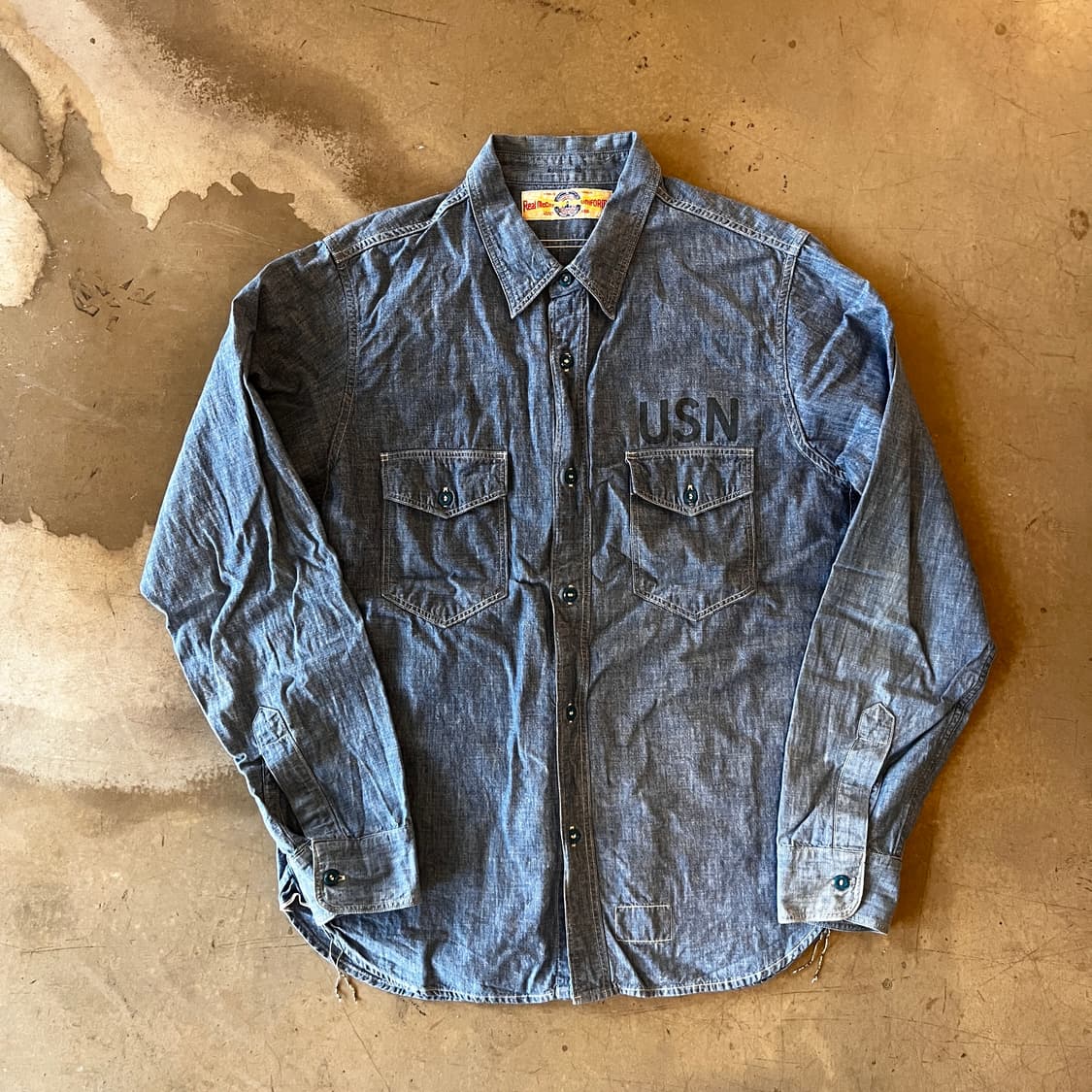 리얼맥코이 USN 샴브레이 셔츠 상품이미지1